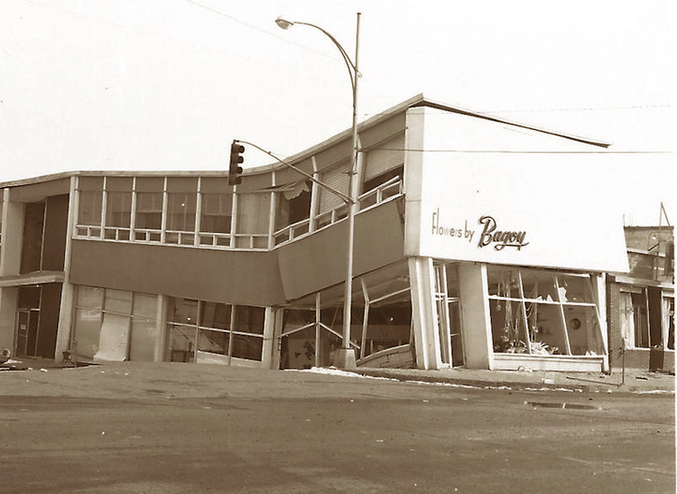 The Flowers by Bagoy showroom was directly affected by the Good Friday earthquake of 1964